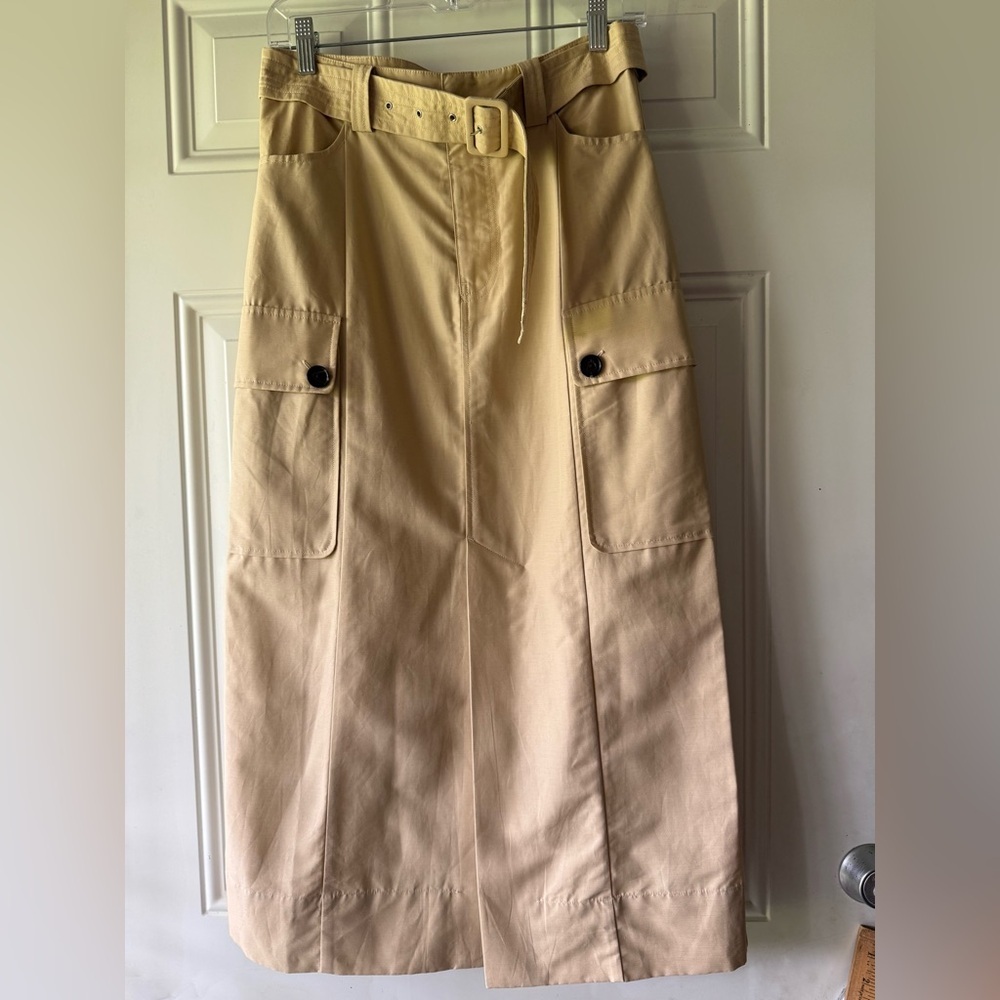 Rails Cyrus Classic Khaki Linen Blend Midi Women's Skirt - Picture 4 of 11